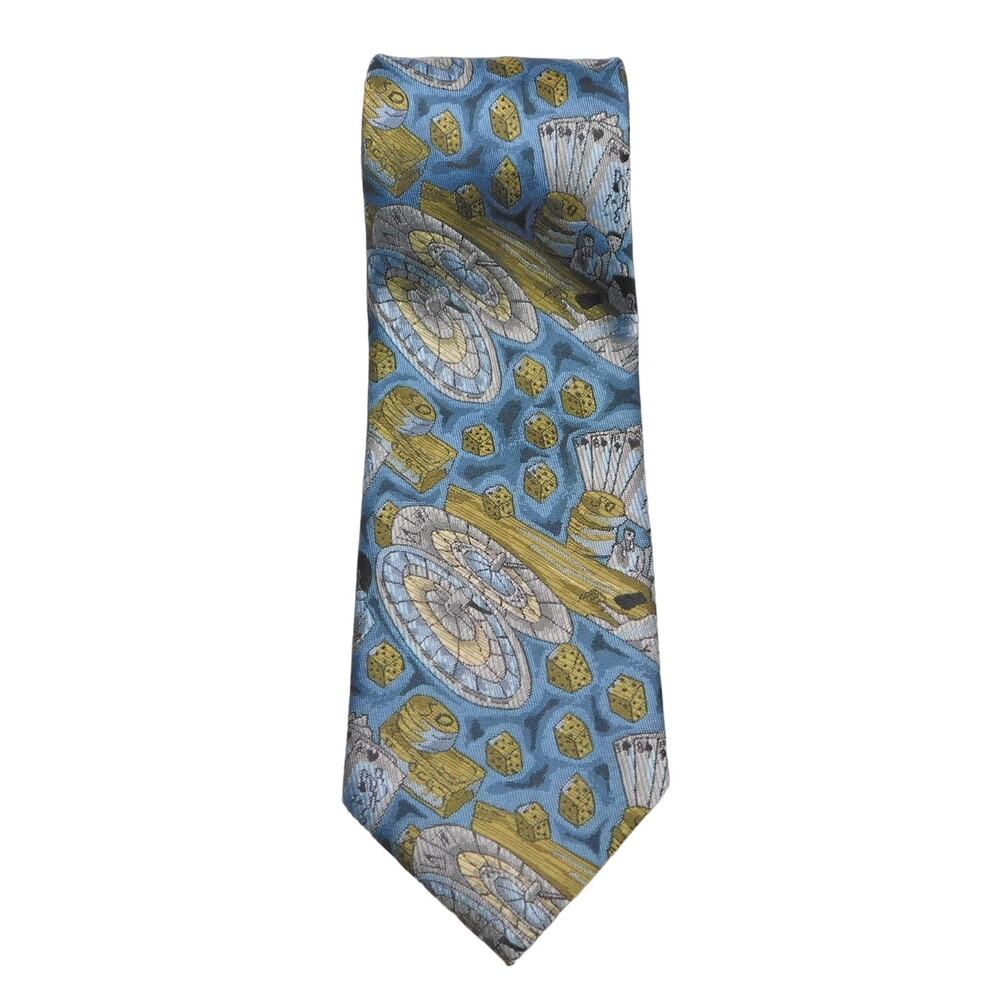 Gambling Vegas Poker Roulette Dice Craps Hand Made Polyester Tie